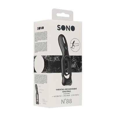 Sono - Vibrating Rechargeable Dual Silicone Cock Ring - PlayBlue