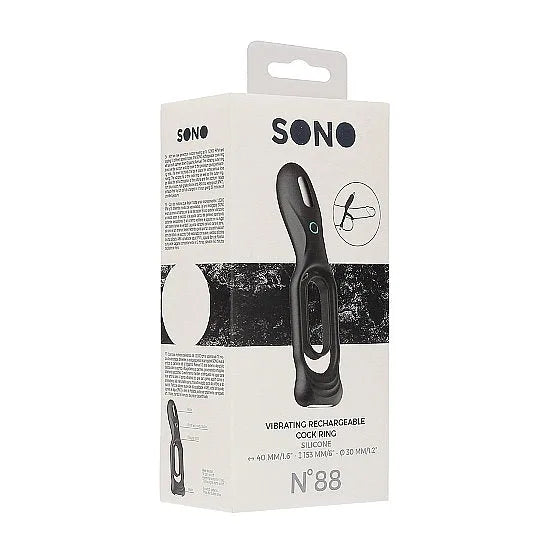 Sono - Vibrating Rechargeable Dual Silicone Cock Ring - PlayBlue