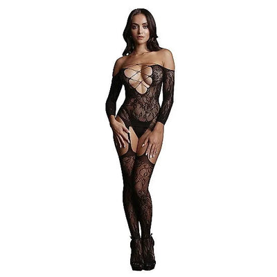 Le Désir - Criss Cross Neck Bodystocking - PlayBlue