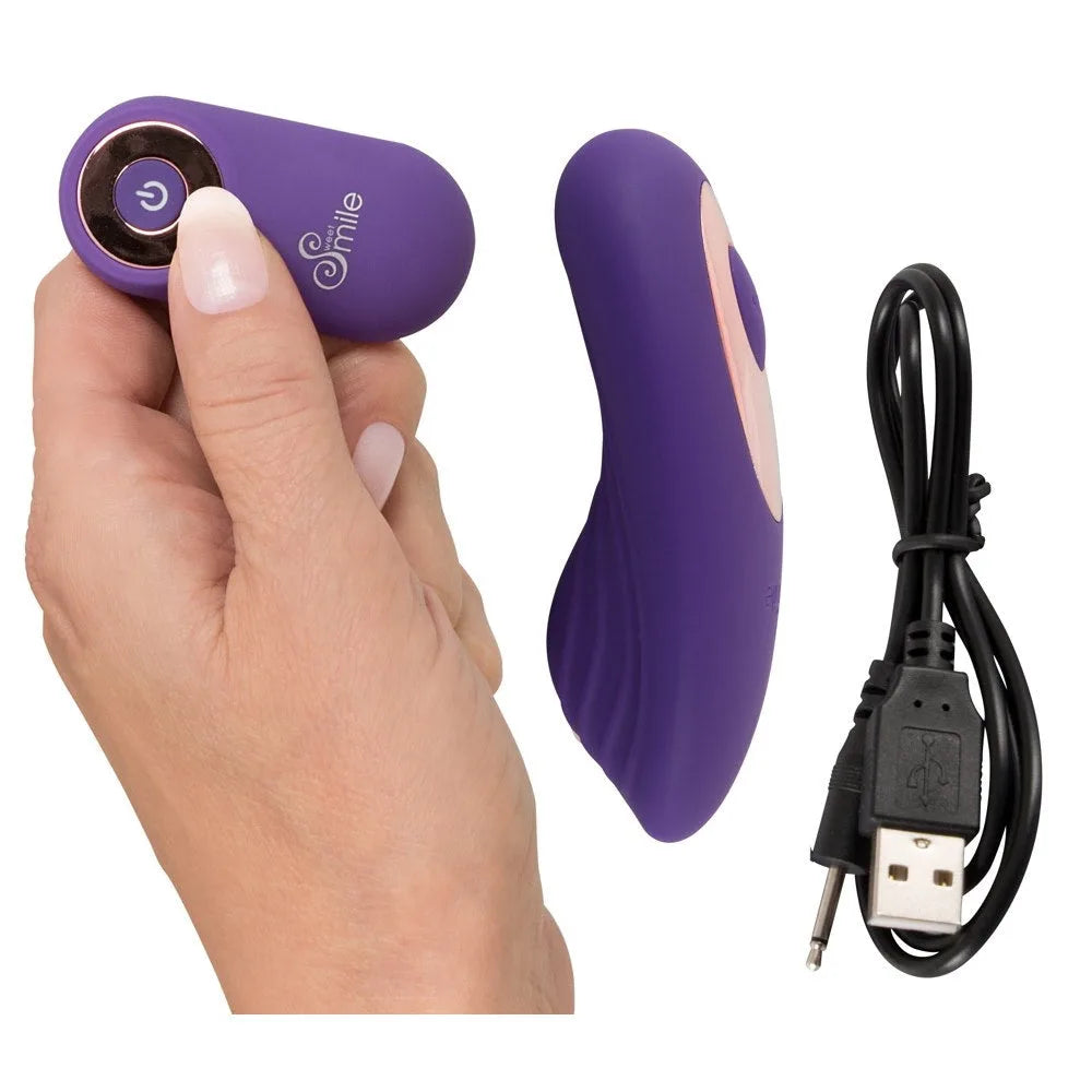 Sweet Smile - Remote Controlled Lay-on Panty Vibrator - PlayBlue