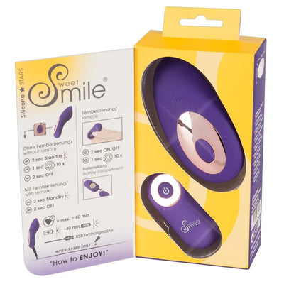 Sweet Smile - Remote Controlled Lay-on Panty Vibrator - PlayBlue