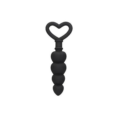 Ouch - Anal Silicone Love Beads - Black - PlayBlue