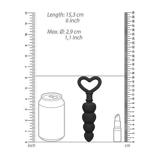 Ouch - Anal Silicone Love Beads - Black - PlayBlue