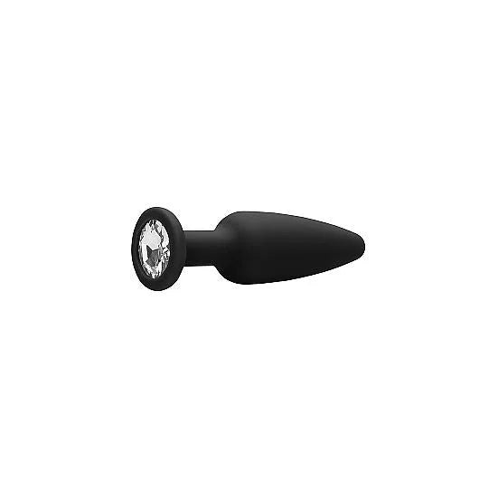 Ouch - Cone-Shaped Diamond Butt Plug - Black - PlayBlue