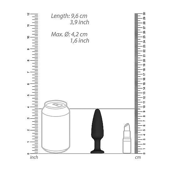 Ouch - Cone-Shaped Diamond Butt Plug - Black - PlayBlue