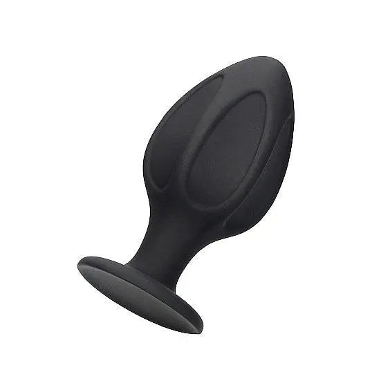 Diamond Shape Solid Silicone Butt Plug Set - Black - PlayBlue