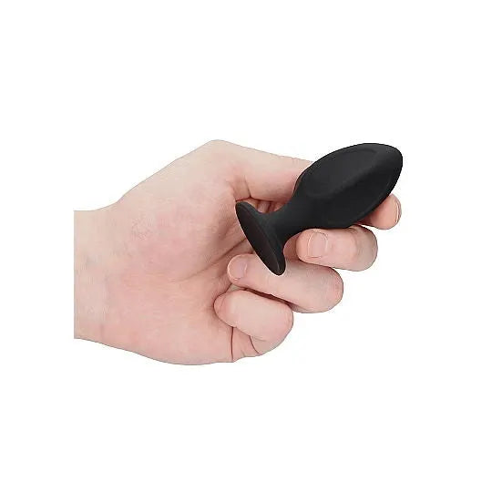 Diamond Shape Solid Silicone Butt Plug Set - Black - PlayBlue