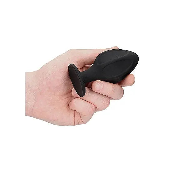 Diamond Shape Solid Silicone Butt Plug Set - Black - PlayBlue