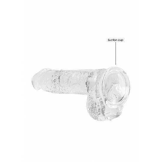RealRock - 6 Realistic Dildo With Balls - Transparent - PlayBlue