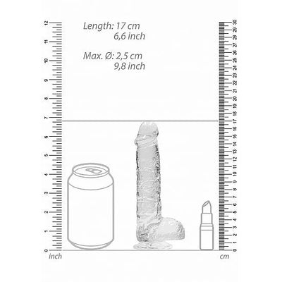 RealRock - 6 Realistic Dildo With Balls - Transparent - PlayBlue