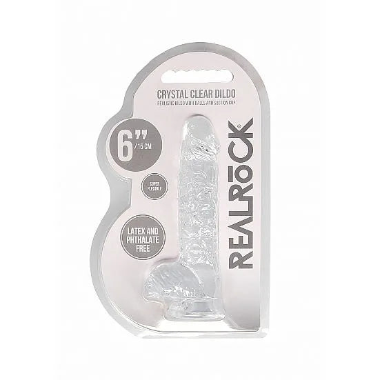RealRock - 6" Realistic Dildo With Balls - Transparent
