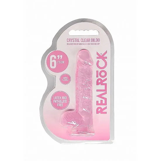 RealRock - 6" Realistic Dildo With Balls - Pink