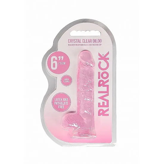 RealRock - 6 Realistic Dildo With Balls - Pink - PlayBlue