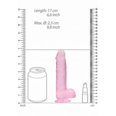 RealRock - 6 Realistic Dildo With Balls - Pink - PlayBlue