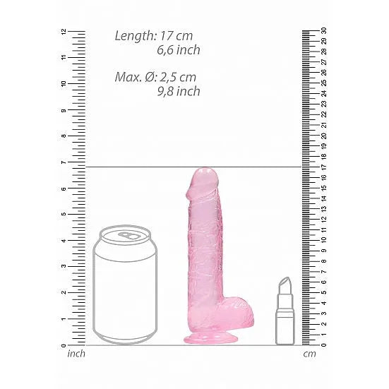RealRock - 6 Realistic Dildo With Balls - Pink - PlayBlue