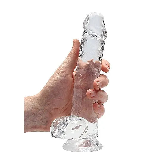 Loving Joy - 8 Realistic Dildo With Balls - Transparent - PlayBlue