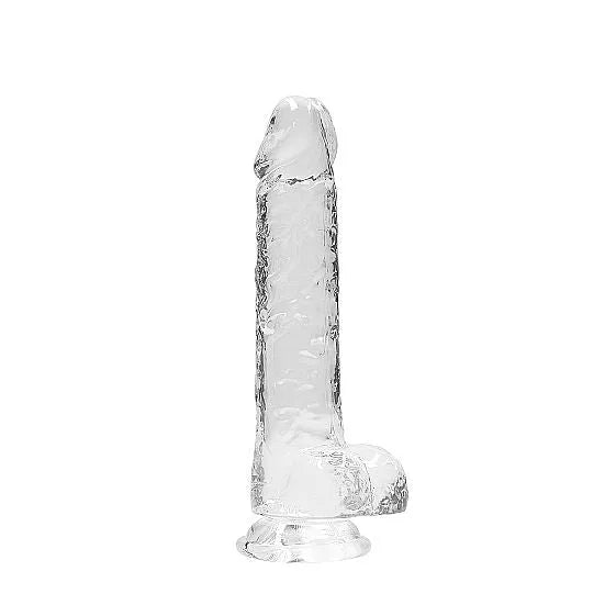 RealRock - 8 Realistic Dildo With Balls - Transparent - PlayBlue