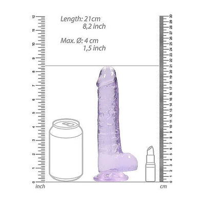 RealRock - 8 Realistic Dildo With Balls - Purple - PlayBlue