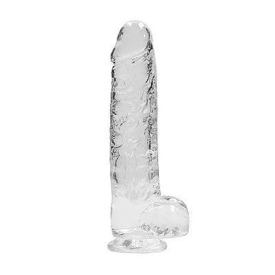 RealRock - 9 Realistic Dildo With Balls - Transparent - PlayBlue