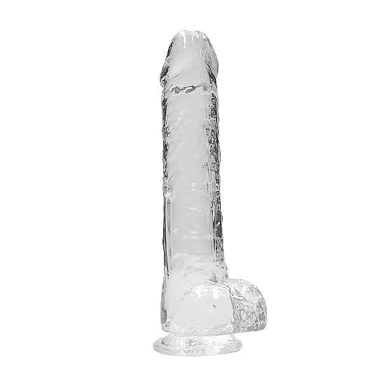 RealRock - 9 Realistic Dildo With Balls - Transparent - PlayBlue