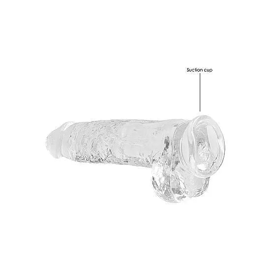 RealRock - 9 Realistic Dildo With Balls - Transparent - PlayBlue