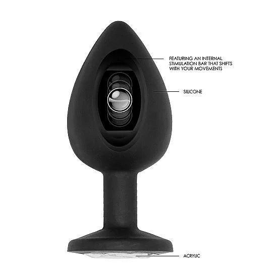 Sono - No. 91 - Self Penetrating Jewel Butt Plug - Black - PlayBlue