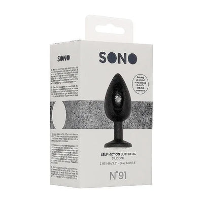 Sono - No. 91 - Self Penetrating Jewel Butt Plug - Black - PlayBlue