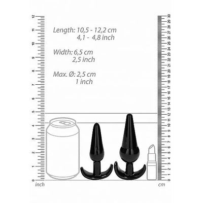 Sono - No. 80 - 4-Piece Butt Plug Set - Black - PlayBlue