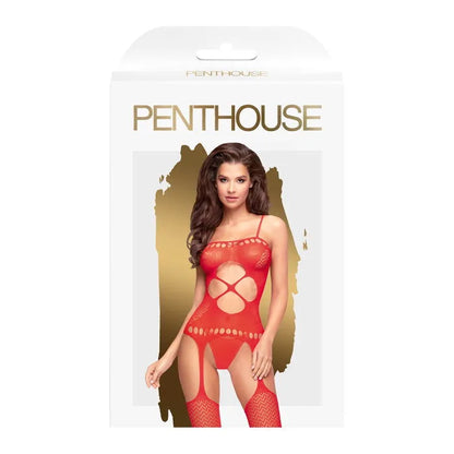 Penthouse - Hot Nightfall - Net Bodystocking - Red