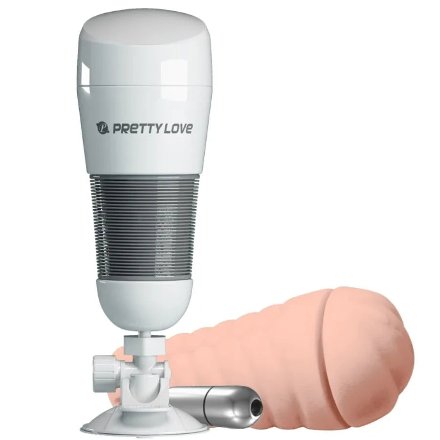 Pretty Love - Hedy Vibrating White Premium Masturbator - PlayBlue
