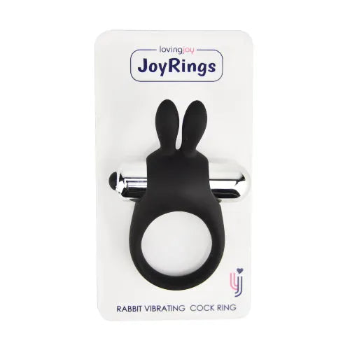JoyRings Silicone Rabbit Vibrating Cock Ring - PlayBlue