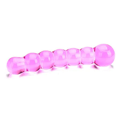 Spectrum Ribbed Glass Dildo - PlayBlue