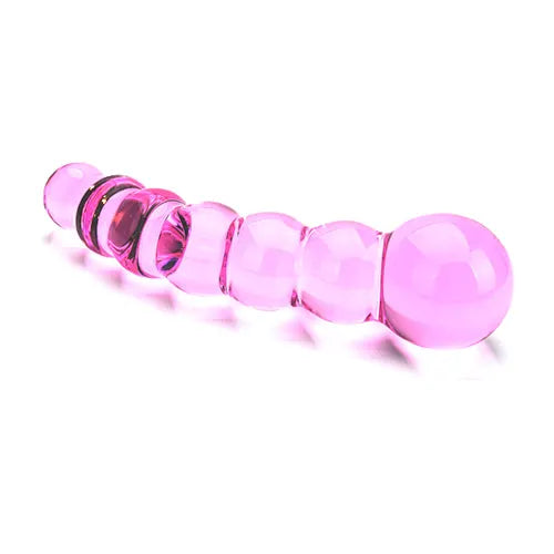 Spectrum Ribbed Glass Dildo - PlayBlue