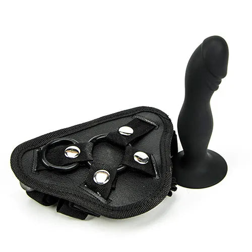 Loving Joy 6 Inch Silicone Strap On Dildo Kit - PlayBlue