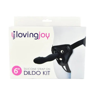 Loving Joy 6 Inch Silicone Strap On Dildo Kit - PlayBlue