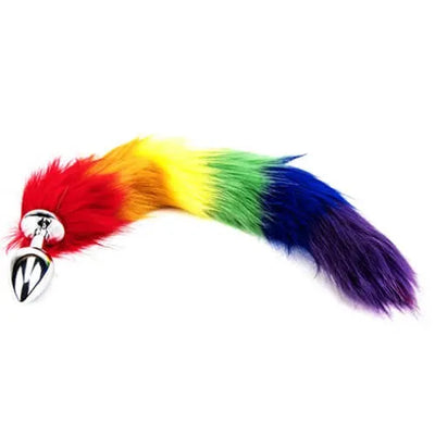 Furry Fantasy Rainbow Pride Tail Butt Plug - PlayBlue