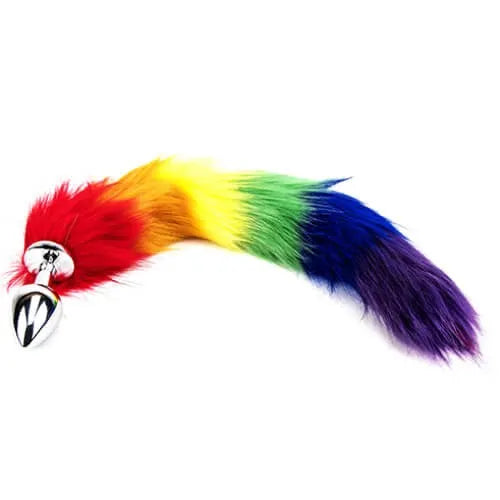 Furry Fantasy Rainbow Pride Tail Butt Plug - PlayBlue