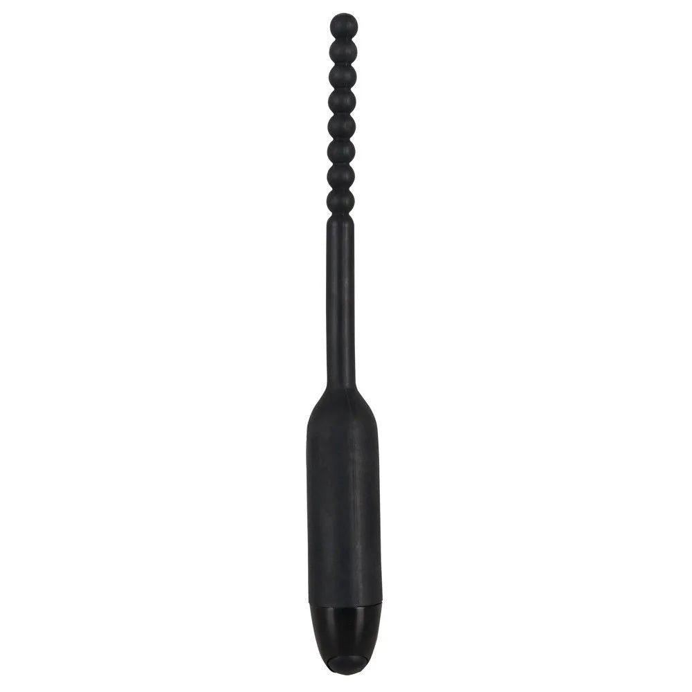 Vibrating Ribbed Extra Quiet 8mm Silicone Urethral Dilator - PlayBlue