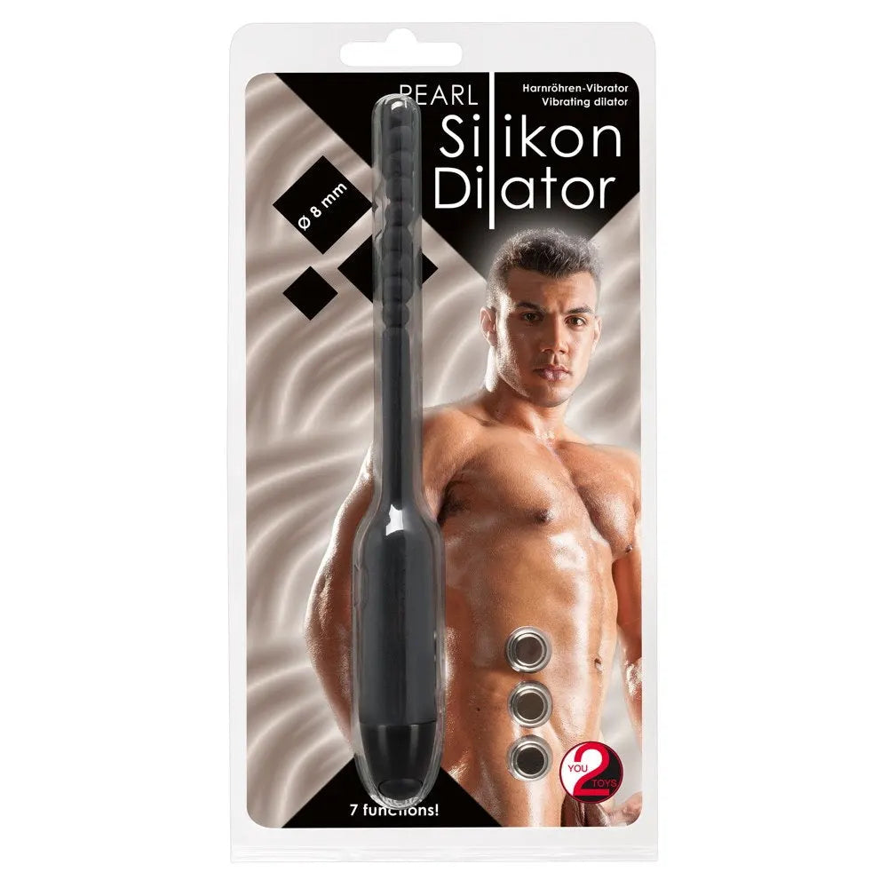 Vibrating Ribbed Extra Quiet 8mm Silicone Urethral Dilator PlayBlue Vibrating Ribbed Extra Quiet 8mm Silicone Urethral Dilator PlayBlue