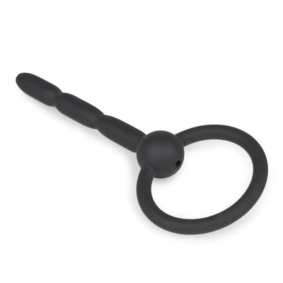 Ribbed Hollow Silicone Penis Plug - PlayBlue