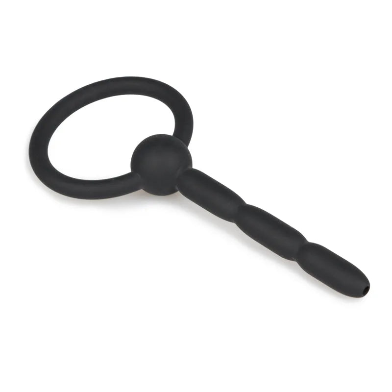 Ribbed Hollow Silicone Penis Plug - PlayBlue