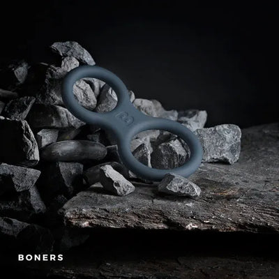 Boners Silicone Cock Ring And Ball Stretcher - PlayBlue