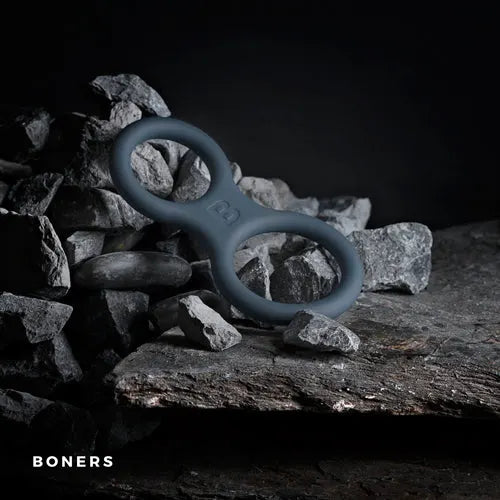 Boners Silicone Cock Ring And Ball Stretcher - PlayBlue