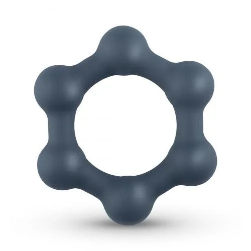 Boners Hexagon Cockring With Steel Balls - PlayBlue