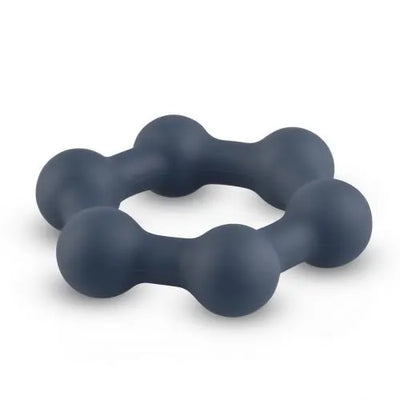 Boners Hexagon Cockring With Steel Balls - PlayBlue