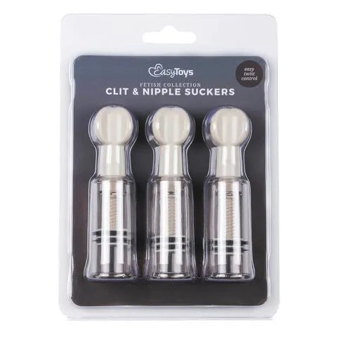 Nipple & Clit Suckers Screw Valve - 3 Pack - PlayBlue