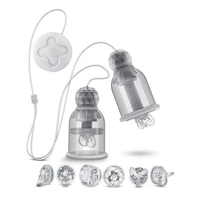 Blush Temptasia Titillator - Vibrating and Rotating Nipple Suckers - PlayBlue