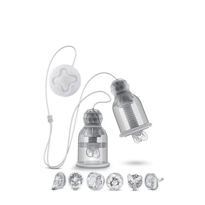 Blush Temptasia Titillator - Vibrating and Rotating Nipple Suckers - PlayBlue