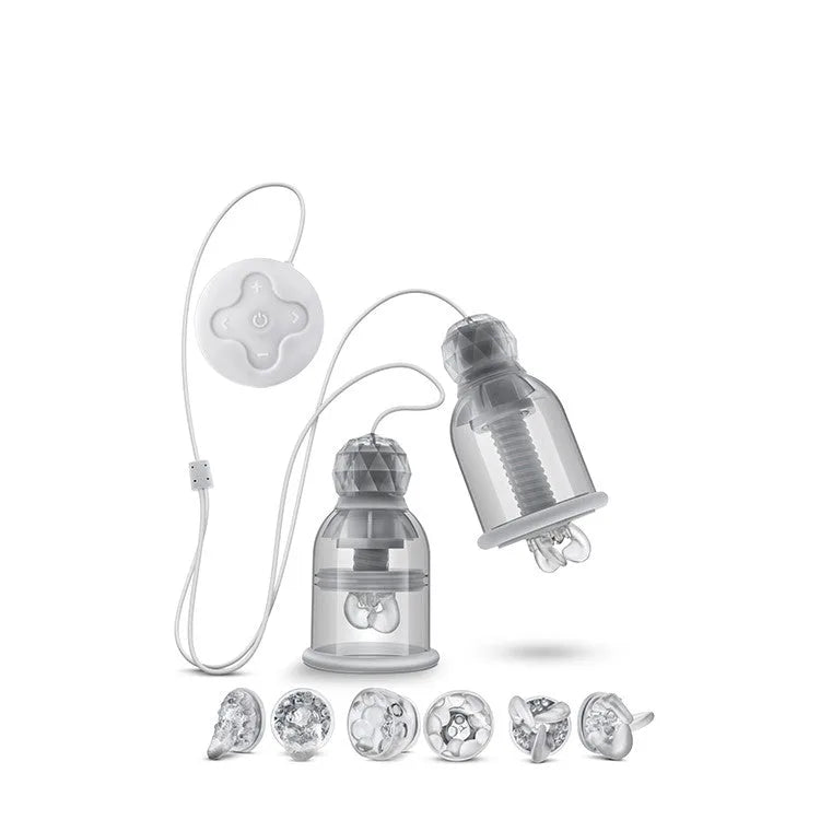 Blush Temptasia Titillator - Vibrating and Rotating Nipple Suckers - PlayBlue