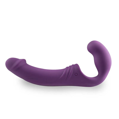 Strapless Silicone Rechargeable Strap-On Vibrator - PlayBlue